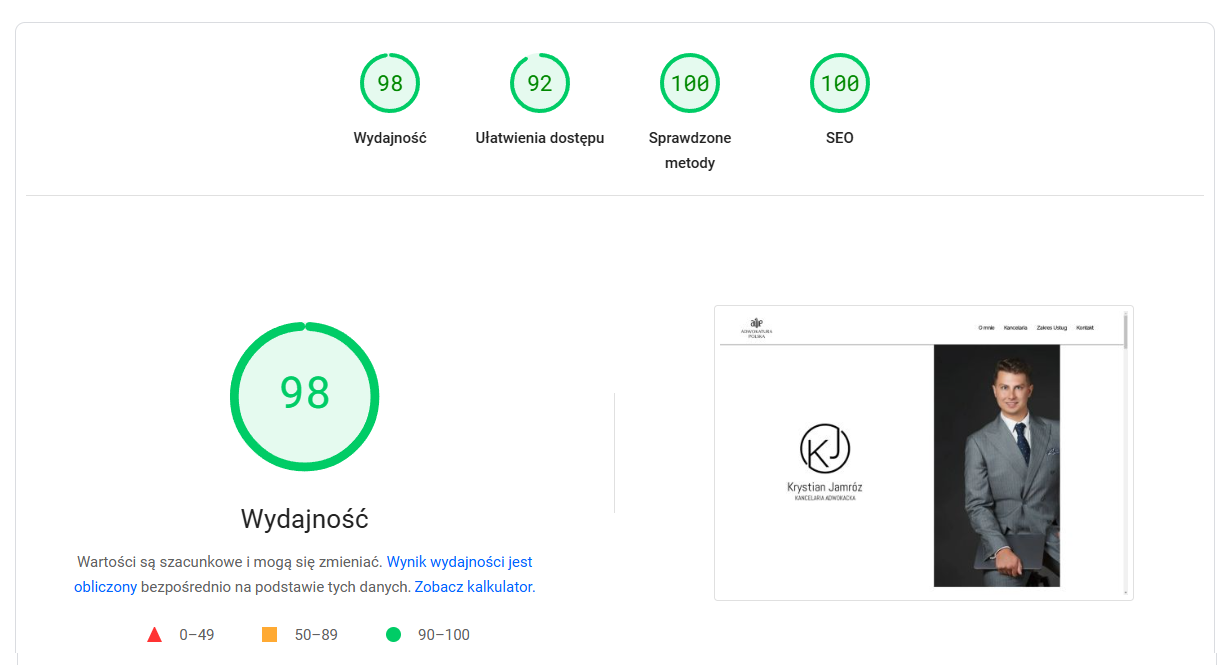 Kancelaria Adwokacka Krystian Jamróz, widok strony
